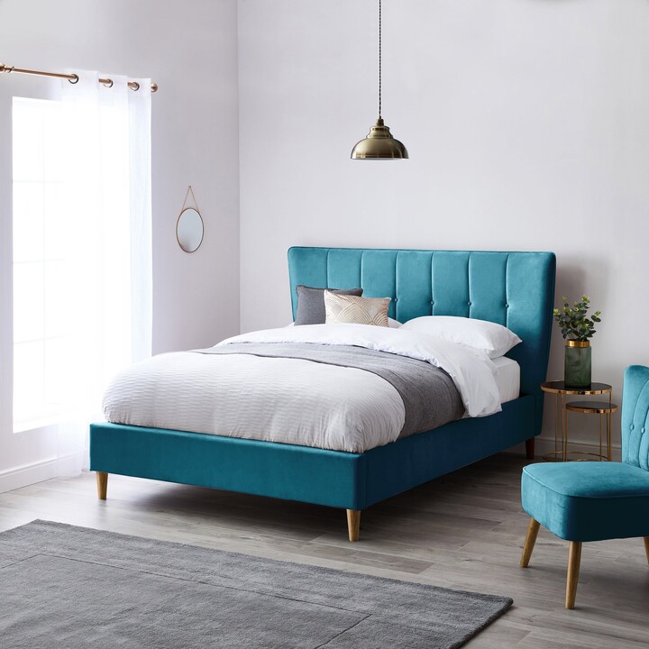 Dunelm Isla Velvet Bed Frame Blue ShopStyle