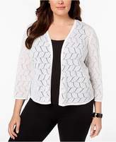 Thumbnail for your product : Charter Club Plus Size Patterned-Knit Cardigan, Created for Macy's