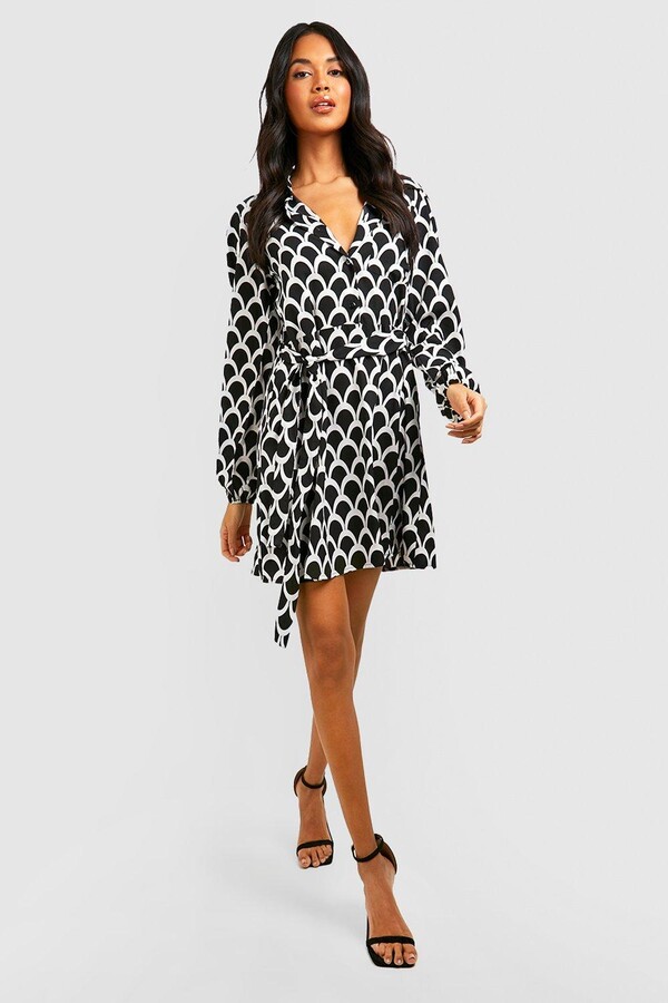 geo pocket shirtdress