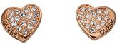 Thumbnail for your product : GUESS Rose Gold Plated Crystal Pave Heart Stud Earrings