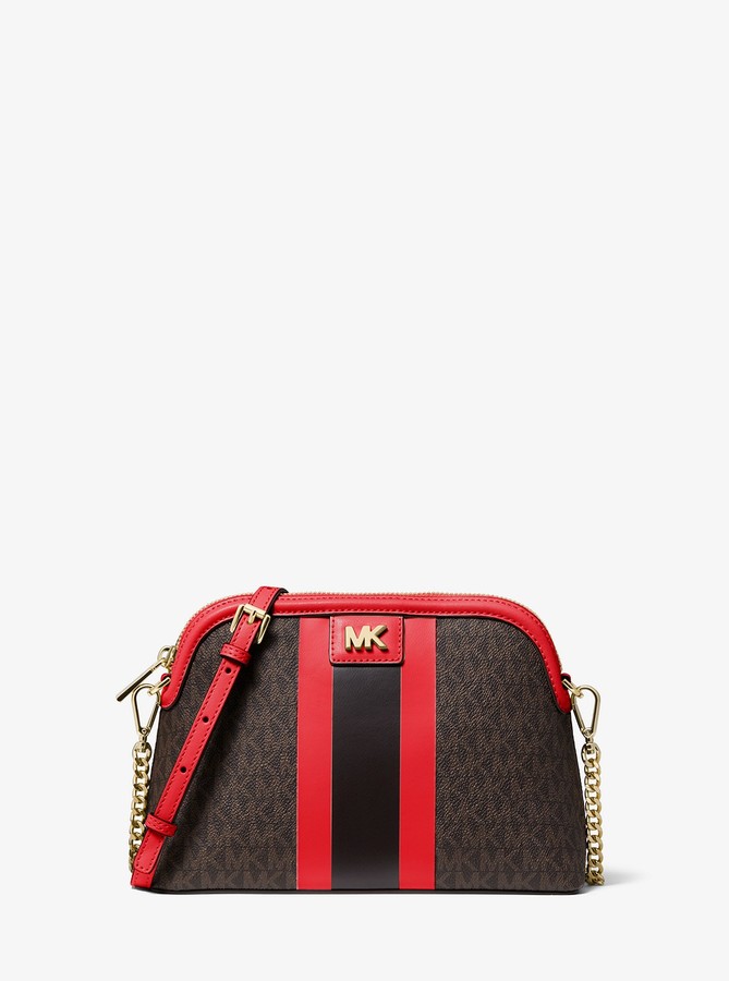 MICHAEL Michael Kors Large Logo Stripe Dome Crossbody Bag ShopStyle