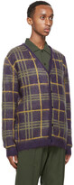 Thumbnail for your product : Needles Purple & Yellow Mohair Check Cardigan