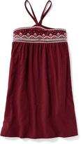 Thumbnail for your product : Old Navy Embroidered V-Strap Swing Dress for Girls