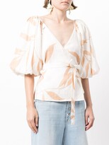 Thumbnail for your product : Keepsake Alpine leaf-print linen blouse
