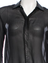 Thumbnail for your product : Robert Rodriguez Leather Blouse