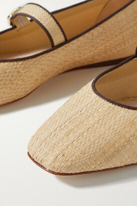 Loeffler Randall Ginger Grosgrain-trimmed Raffia Mary Jane Ballet