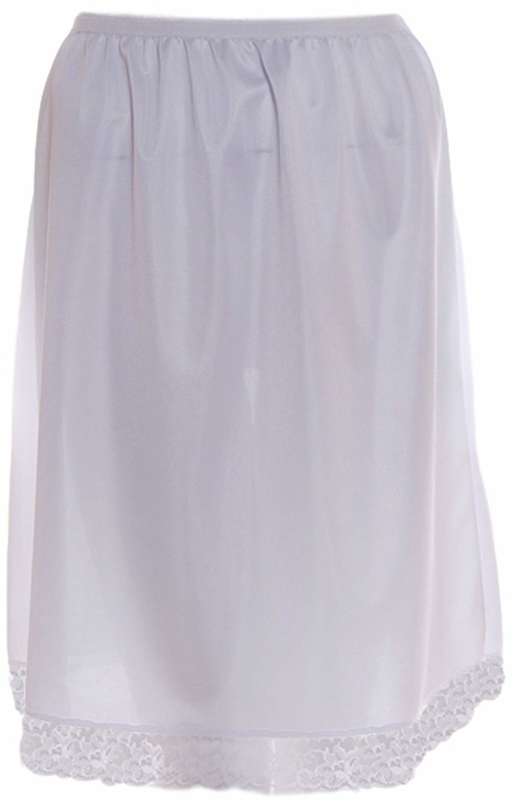 Kazco White AntiStatic Half Slips in Various Lengths (22" Long UK 16