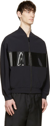 Calvin Klein Collection Black PVC Panel Bomber Jacket