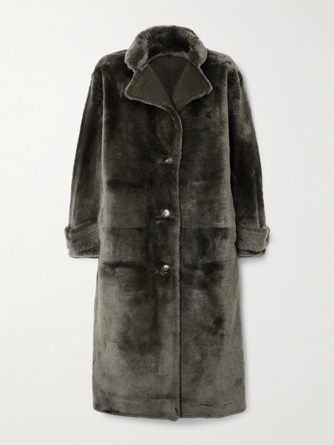 Yves Salomon Shearling Coat - Brown