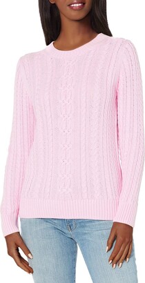 Amazon Essentials Women's Fisherman Cable Long-Sleeve Crewneck Sweater (Available in Plus Size)
