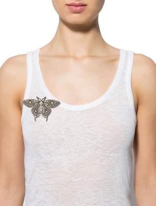 Antique Diamond Butterfly Brooch Pendant