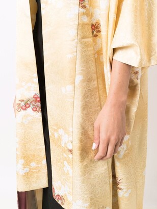 A.N.G.E.L.O. Vintage Cult 1970s Floral Square-Sleeved Jacquard Silk Robe