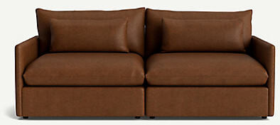 James Leather Two-Cushion Sofa - Thumbnail 2