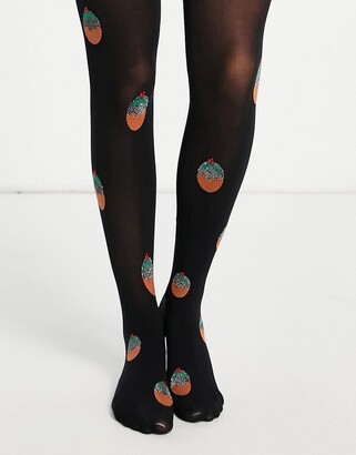 bronce En carrera Pretty Polly Christmas glitter pudding tights in black - ShopStyle Hosiery