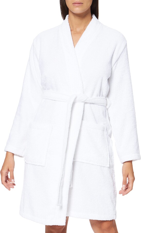 Short white terry cloth robe Clearance