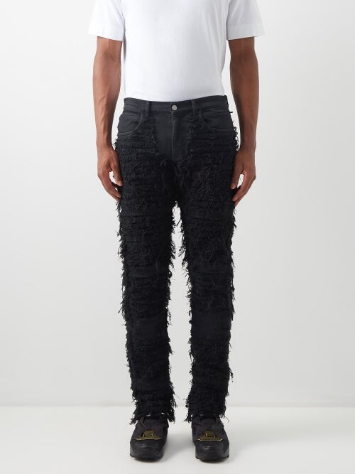 Alyx X Blackmeans Shredded-denim Jeans - Black - ShopStyle