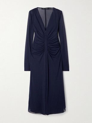 Proenza Schouler Kerstin Ruched Jersey Midi Dress - Blue