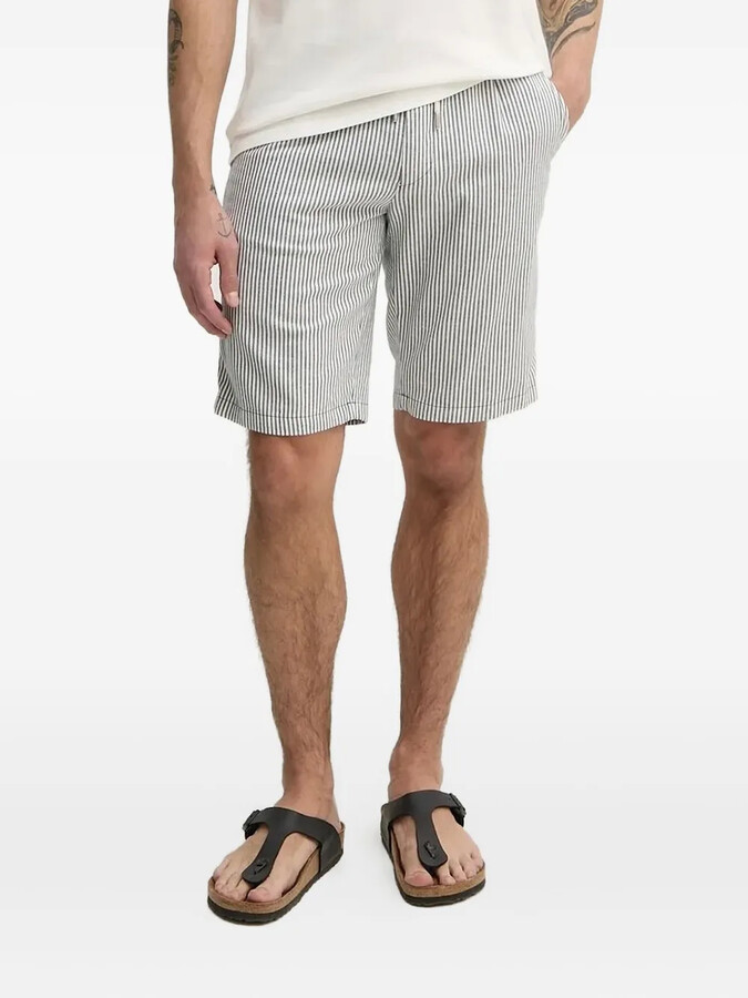JOOP! Striped-Pattern Cotton-Linen Blend Shorts