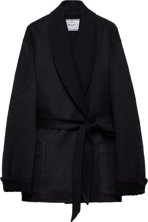Prada Shawl-Collar Belted Coat