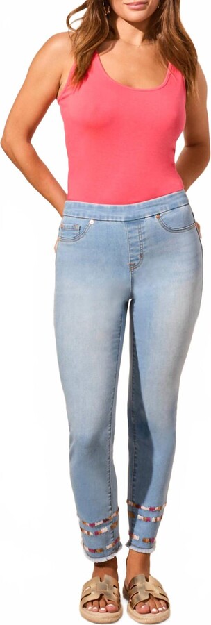 Pull-On Slim Ankle Jeans In Blue