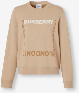 Burberry Horseferry Square Wool Blend Jacquard Sweater Size: XXS