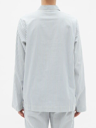 Tekla Striped Organic-cotton Poplin Pyjama Shirt - Blue Stripe