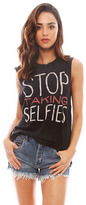 Thumbnail for your product : Singer22 UNIF Stop Taking Selfies Muscle Tee in Black