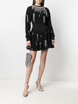 Thumbnail for your product : Philipp Plein Crystal fringe long-sleeve dress