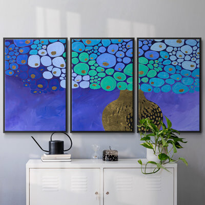Brayden Studio Blue Poppies II 3 Pieces