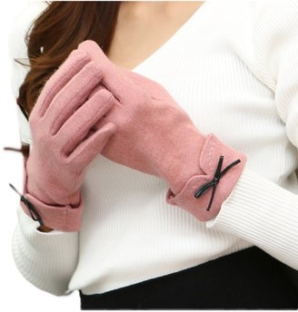 YACUN Women's Winter Texting Touchscreen Cashmere-Blend Knit Gloves with Bowknot????????82???????