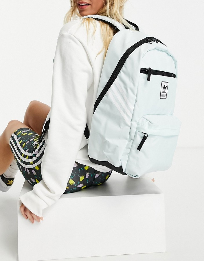adidas national 3-Stripes backpack in ice mint and white - ShopStyle