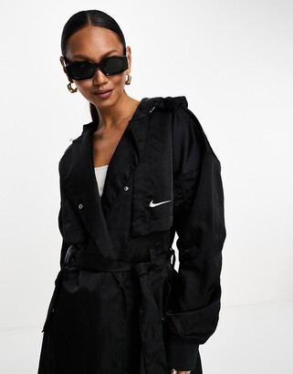 nike black trench coat