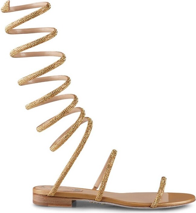 Rene Caovilla Supercleo Embellished Flat Sandals - ShopStyle
