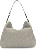 Thumbnail for your product : Bottega Veneta Intrecciato Cervo Flap-Top Hobo Bag, Gray