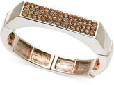 Thumbnail for your product : T Tahari Rose Gold-Tone Crystal Flat-Top Stretch Bracelet