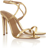Thumbnail for your product : Aquazzura Cannes chain-trimmed mirrored-leather sandals