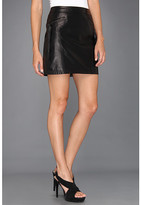 Thumbnail for your product : Nicole Miller Non-Stretch Leather Skirt