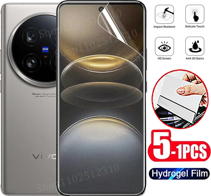 Amour Brave 1-5Pcs Hydrogel Film For Vivo X100 Ultra 90 80 70 60 50 Pro Plus Screen Protector For Vivo Iqoo 10 9 8 Pro V30 V23 S12 Not Glass