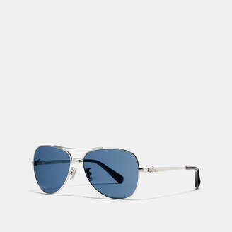 Coach Horse And Carriage Metal Pilot Sunglasses