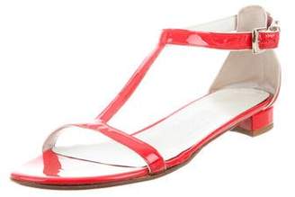 Ferragamo Patent Leather T-Strap Sandals