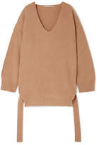 Stella McCartney - Oversized Ribbed Cashmere And Wool-blend Sweater - Camel