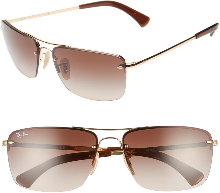 Ray-Ban 61mm Gradient Semi Rimless Navigator Sunglasses - ShopStyle