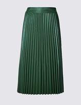Thumbnail for your product : Marks and Spencer Faux Leather Pleated Midi Skirt