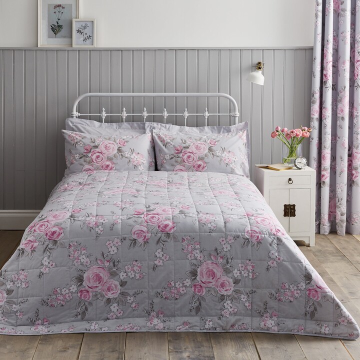 Dunelm Rosemont Grey Bedspread Grey ShopStyle Quilts & Coverlets