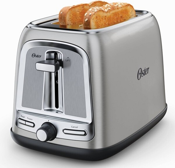 Oster - 2-Slice Toaster with Quick-Check Lever, Extra-Wide Slots, Impressions Collection - Black