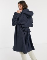 Thumbnail for your product : Tommy Hilfiger britt hooded trench in navy