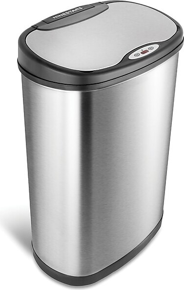 NineStars Nine Stars Stainless Steel Motion Sensor Trash Can, 13.2 Gallon, Gray (DZT-50-13)