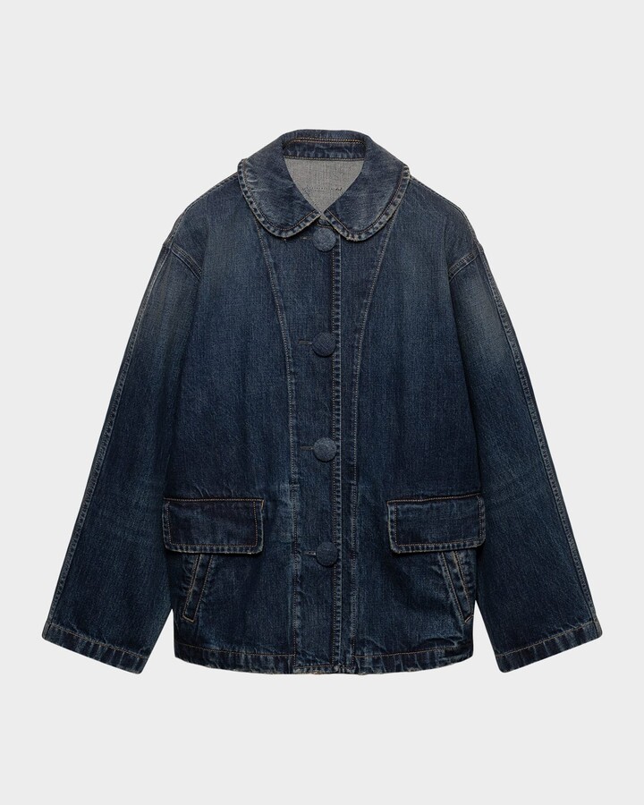Prada Washed Denim Blouson Jacket