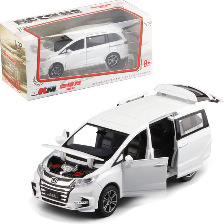 Cute Panda JKM 1/32 Honda Odyssey commercial vehicle Sound light comeback six door alloy car model toy car