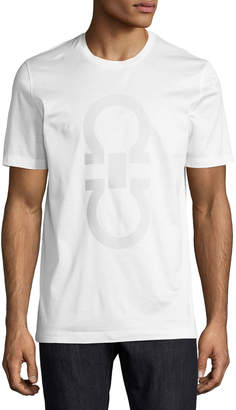 Ferragamo Men's Thermal Logo Cotton T-Shirt, White